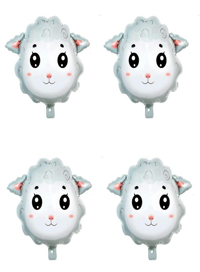 OHLIGEI 4PCS Sheep Balloon Shape Animal Sheep Aluminum Film Balloon Birthday Party Children's Party Decoration Animal themed Birthday Party Decorations - Image 1